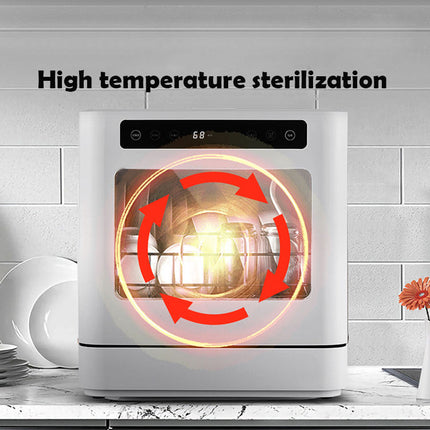 Space-Saving Tabletop Dish Washer, 800W Intensive Wash System with UV Sterilization & Heated Drying