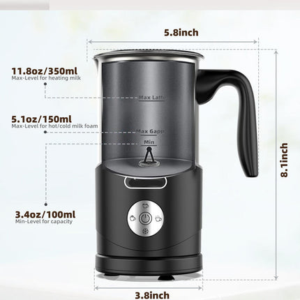 Electric Stirring Kettle with Milk Frother 4-in-1 Hot Water Boiler & Foam Maker