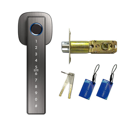 Cordless Semiconductor Fingerprint Smart Handle Lock with Fast <0.5s Unlock, Bluetooth & 50 User Capacity