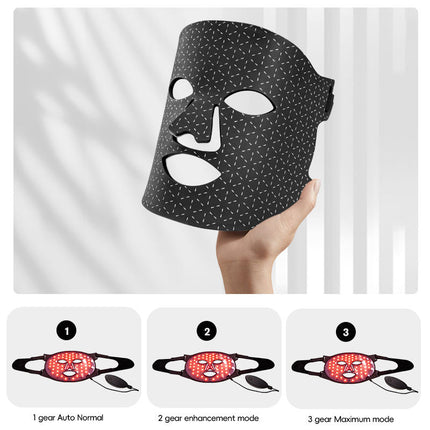 LED Facial Light Relaxation Mask 128 Dual Chip LEDs Red & Near Infrared Home Skincare Device