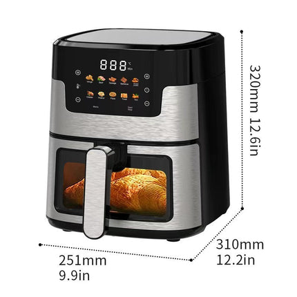 5L Digital Air Fryer with Colour Touch Screen, Low Noise Operation and Compact Design