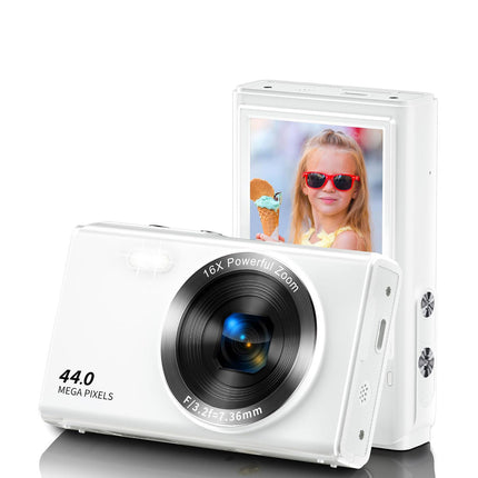 44MP 4K Digital Camera with Autofocus, 16x Digital Zoom, 2.4 Inch Screen & LED Fill Light