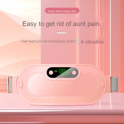 Rechargeable Waist Massage Belt, Infrared Menstrual Heating Pad, 3-Level Temperature Control, 5V 6W