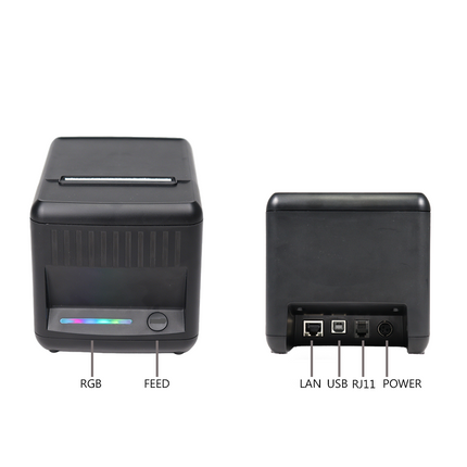 80mm Thermal Receipt Printer with Auto Cutter, USB & LAN Ethernet