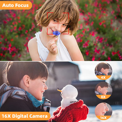 44MP 4K Digital Camera with Auto Focus, 16x Digital Zoom, 2.8 Inch Screen & LED Fill Light