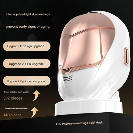 Portable LED Facial Mask with Remote Control & Base Stand 2.5W Rechargeable 3H Use
