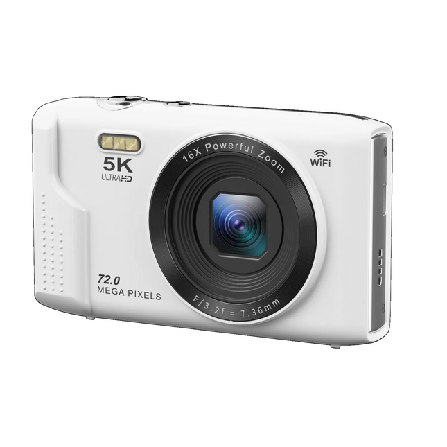 72MP 5K Digital Camera with Autofocus, 16X Digital Zoom, 2.8" HD Touchscreen & LED Fill Light