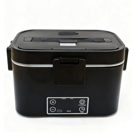 Cordless Electric Lunch Box 1.8L Rechargeable Portable Food Warmer with Timer LED Display Stainless Steel