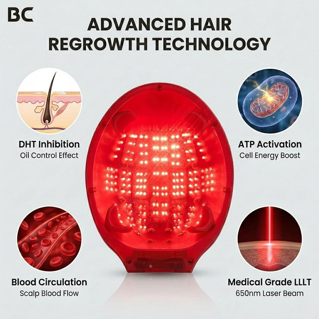 LED Hair Growth Helmet with 176 Lasers – Red Light Relaxation for Thinning Hair and Hair Loss