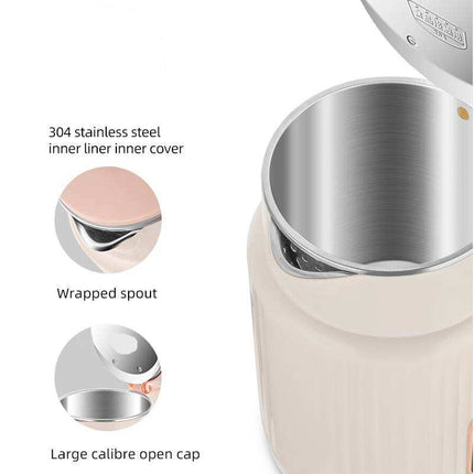 Portable 2L Electric Kettle 1500W Rapid Heating Tea & Coffee Maker