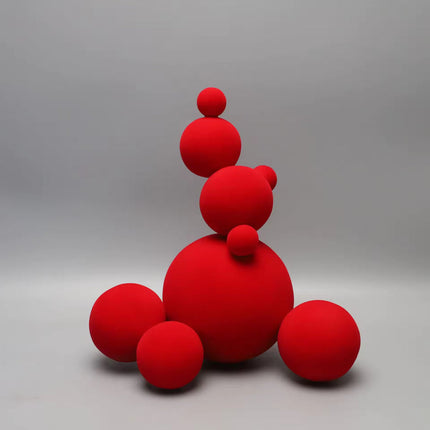 Red Snowman Ornament – 28cm Resin Flocked Winter Holiday Figurine