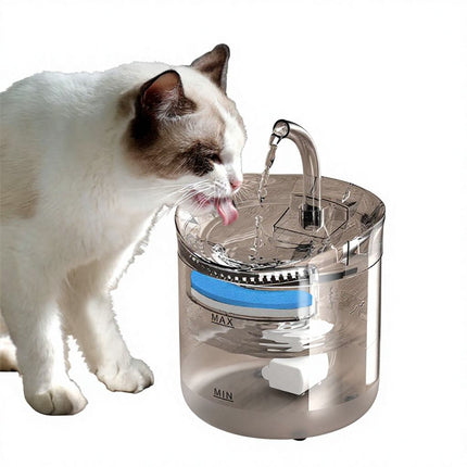 2L Pet Water Fountain with Silent Adjustable Pump and Multi-Stage Filtration