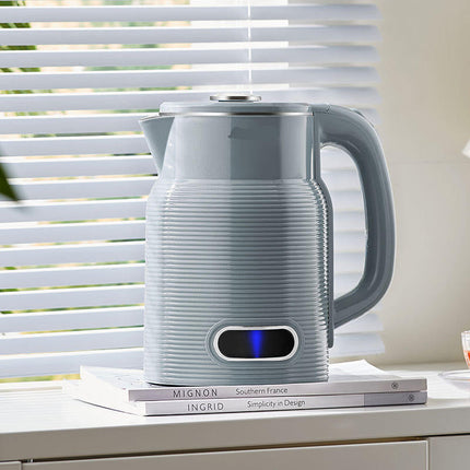 Portable 1.8L Electric Kettle 1500W Rapid Heating Cordless Design Blue & White