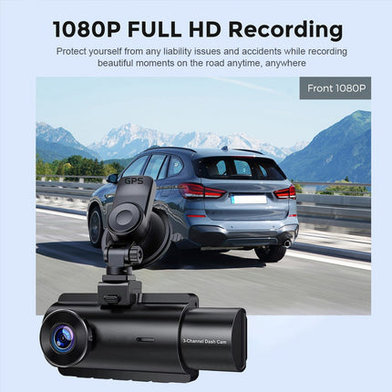 Front and Rear Car Dash Camera 2.5K Recording with WiFi App Control Black