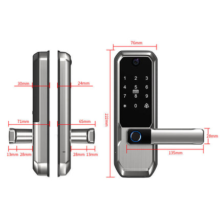 Keyless Smart Deadbolt Lock with Fingerprint Recognition, Remote Unlock and App Control Eyehole