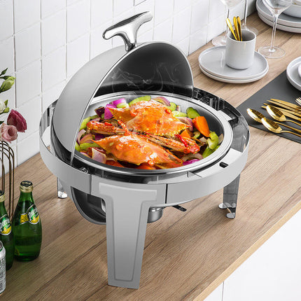 Large 40cm Round Buffet Chafer Dish Set - Low Stand & Full-Size Pan