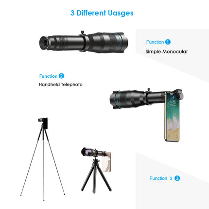 High-Powered Adjustable Zoom Monocular Lens for Smartphones