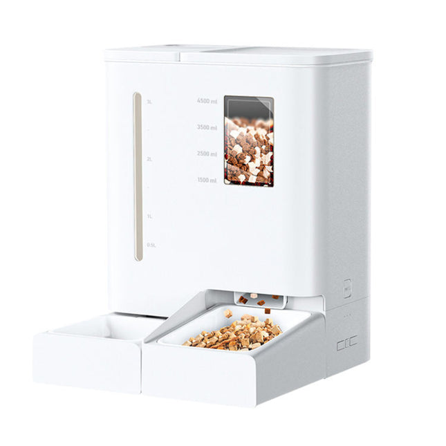 2-in-1 Automatic Pet Food and Water Dispenser with Large Capacity Gravity Feeding Station