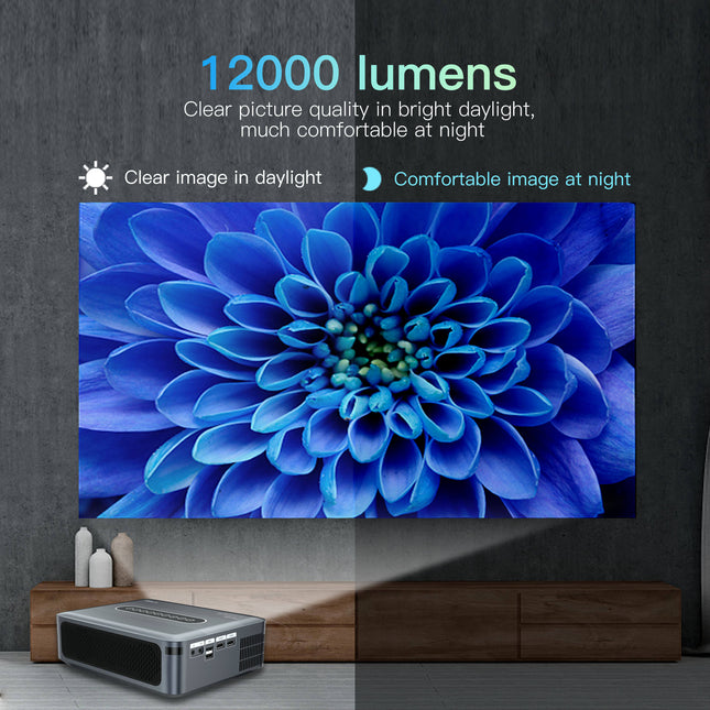 Smart Home Mini Projector, 1080p Resolution, Android OS & Voice Remote Control