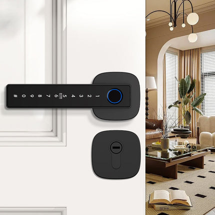 Cordless Semiconductor Fingerprint Smart Handle Lock with Fast <0.5s Unlock, Bluetooth & 50 User Capacity