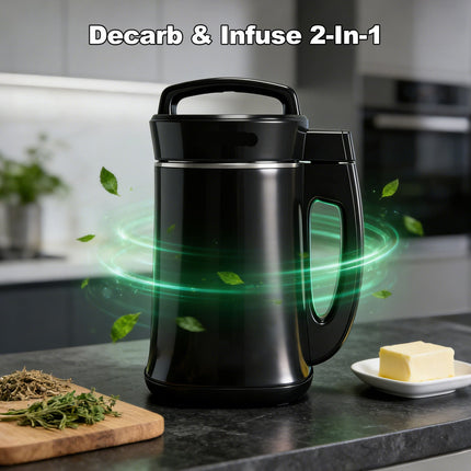 Automatic 1.2L Butter Maker and Oil Infuser with Digital Controls and Stainless Steel Body
