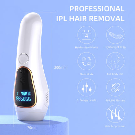 Portable IPL Hair Removal Device Face Body 5 Level Energy Control
