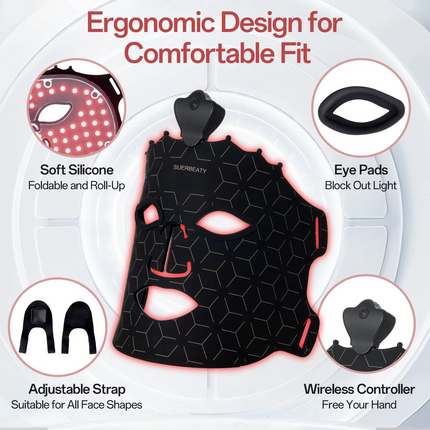 Wireless LED Light Relaxation Face Mask for Firming and Radiant Skin Care