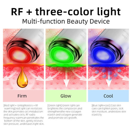 Microcurrent Facial Lifting Device 3-Color LED for Skin Firming Rejuvenation