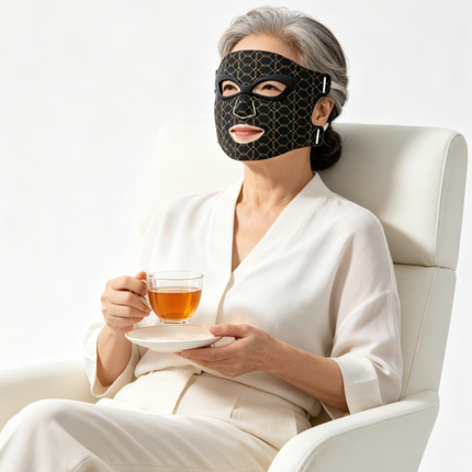 Silicone LED Face and Neck Mask with 7-Colour Light Relaxation and Infrared for Skin Support