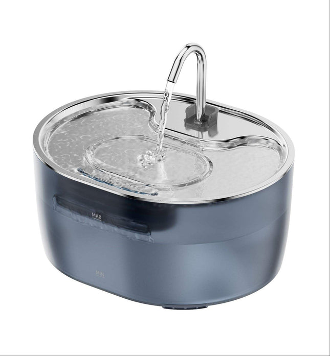 3.2L Stainless Steel Pet Water Fountain with Automatic Water Circulation and Silent Pump