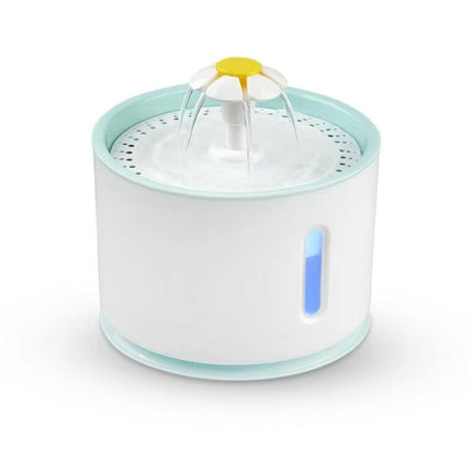 2.4L Automatic Pet Water Fountain with LED Flower Design & Silent Pump