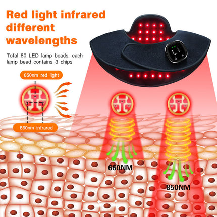Wireless Infrared & Red LED Shoulder Wrap for Muscle Recovery with Smart Timer