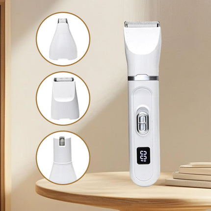 Professional 4-in-1 Rechargeable Pet Grooming Clipper with Claw Trimmer and Hair Remover