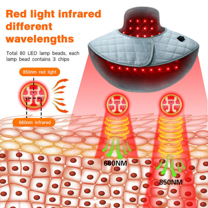 Rechargeable Red & Infrared Light Relaxation Wrap for Neck, Shoulders and Back Support