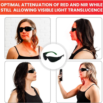 Rechargeable Red Light Eye Relaxation Glasses Portable & Comfortable Fit Black