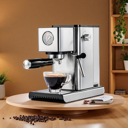 Stainless Steel 15 Bar Espresso Coffee Machine with 1.2L Tank