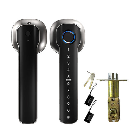 Smart Fingerprint Door Handle Lock with Bluetooth, Passcode, IC Card & Key Access