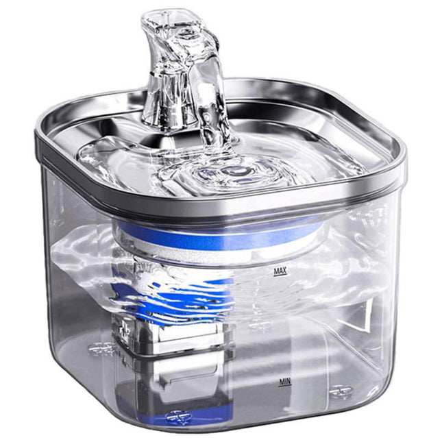 2L Pet Water Fountain with 304 Stainless Steel Dish and Multi-Stage Filtration