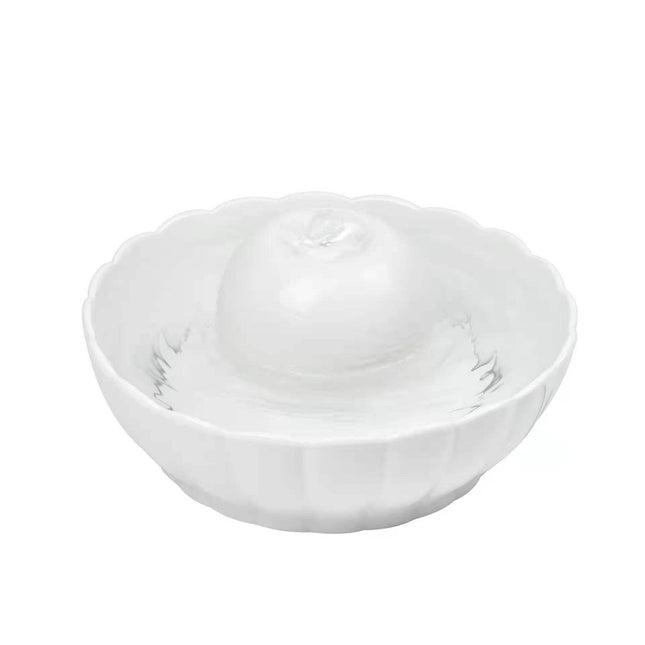 2.1L Ceramic Pet Water Fountain with Silent Adjustable Pump and Multi-Stage Purification