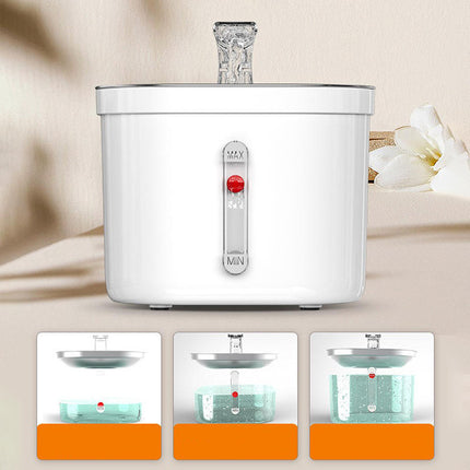 2L Stainless Steel Pet Water Fountain with Adjustable Silent Pump and Multi-Stage Purification