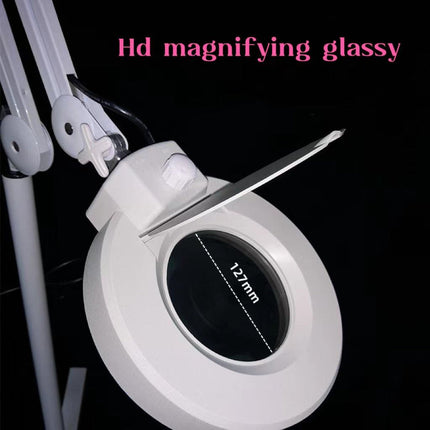 Professional LED Floor Magnifier Lamp with High-Clarity 5X Glass Lens for Precision Tasks