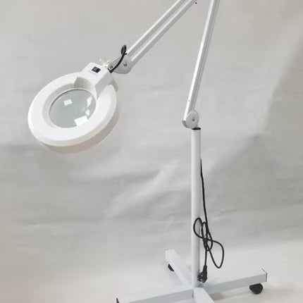 Professional LED Floor Magnifier Lamp with High-Clarity 5X Glass Lens for Precision Tasks