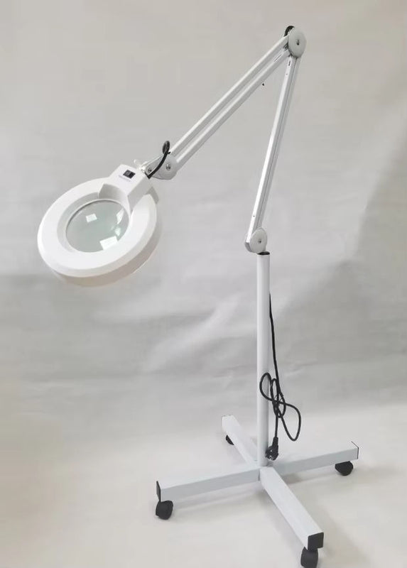 Professional LED Floor Magnifier Lamp with High-Clarity 5X Glass Lens for Precision Tasks