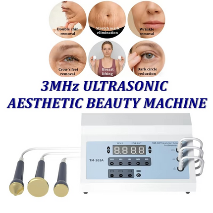 Professional 3MHz Ultrasonic Skin Firming Device with Triple Probes for Face & Body