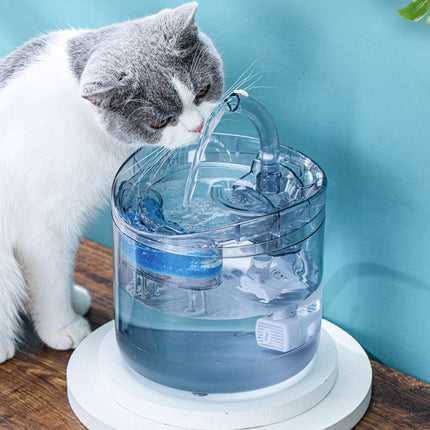 2L Pet Water Fountain with Silent Adjustable Pump and Multi-Stage Filtration