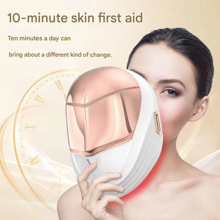 Portable LED Facial Mask with Remote Control & Base Stand 2.5W Rechargeable 3H Use