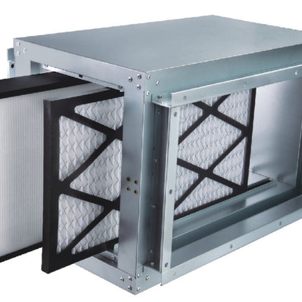 Industrial HEPA Air Purifier Box – High Airflow 2500m³/h, PM2.5 Filtration, Silver