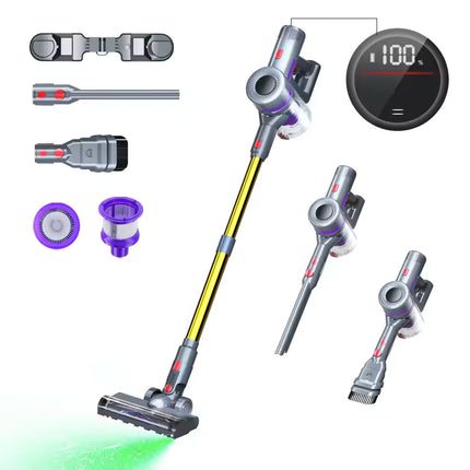 Cordless Stick Vacuum Cleaner with Cyclone Filtration, Rechargeable Bagless Design, 0.8L Dust Cup