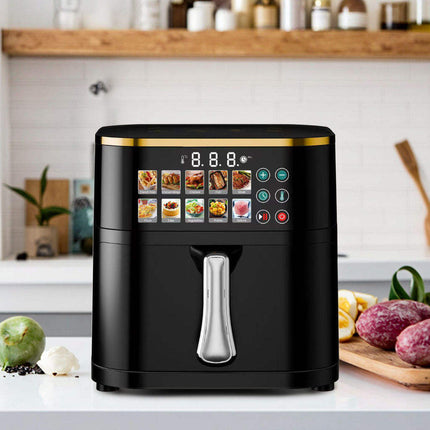 Large 10L Digital Air Fryer with Color Display – Fast, Easy & Versatile Cooking, Black