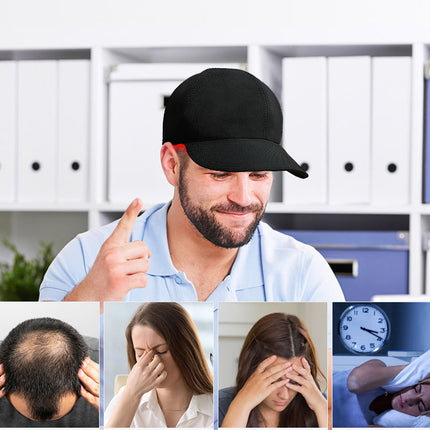 Portable LED Hair Growth Cap with 180 LEDs, Adjustable 10-30min Timer, Red Light Relaxation for Scalp Sootheth